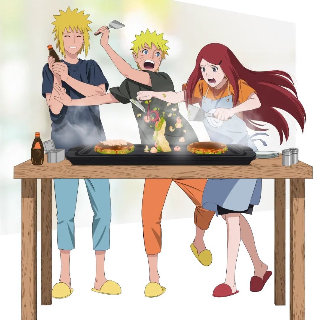 LINDOS: Nova ilustração de Minato, Naruto e Kushina para a colaboração NARUTO × OTAFUKU. 💖