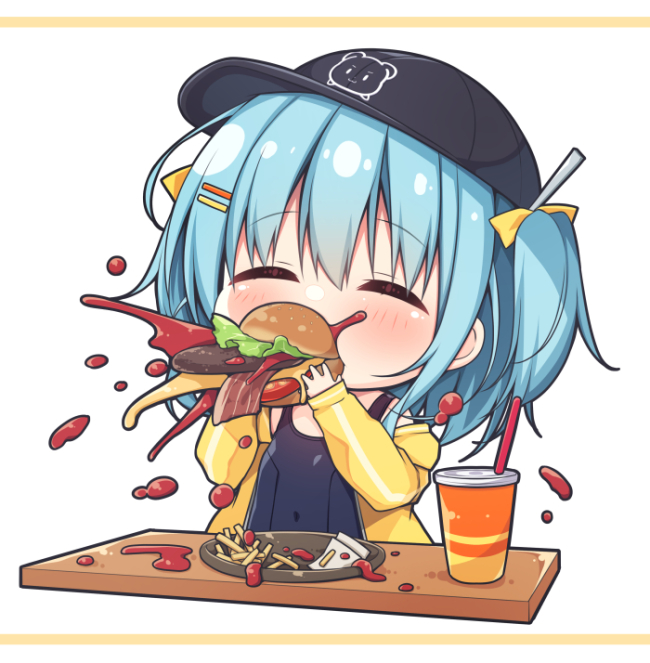 ハンバーガーたべるのへたくそ🍔 