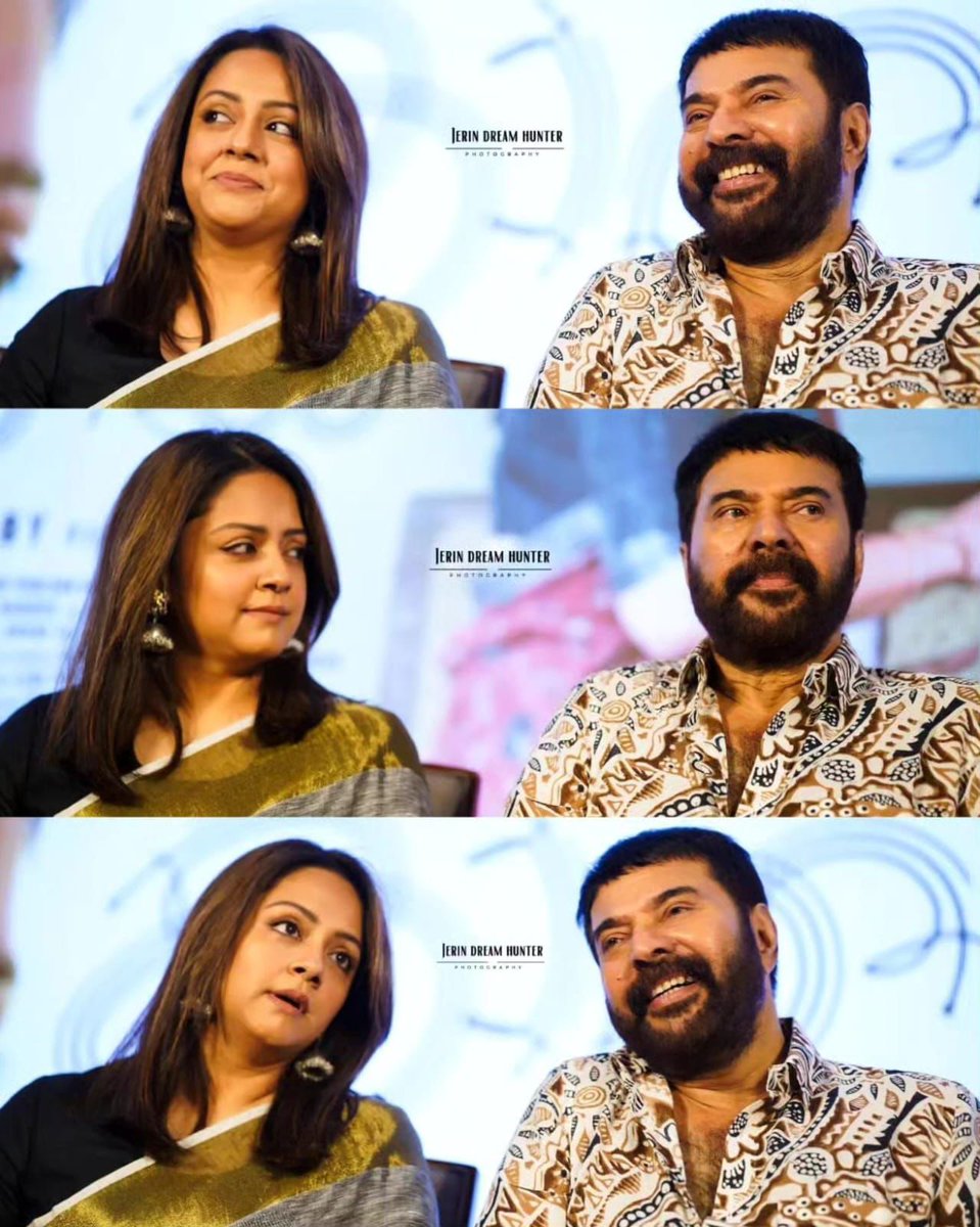 AbGeorge_'s tweet photo. .@mammukka &amp; Jyothika from #Kaathal press meet ♥️

Releasing this Thursday in Cinemas.

Mammootty Kampany's Next after #KannurSquad. https://t.co/BQcNxm1OyW