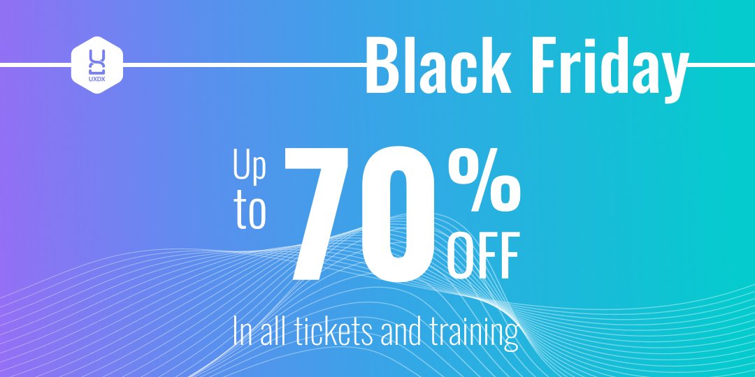 Planning your training schedule for 2024?

This week UXDX has launched its Black Friday Sale. Get up to 70% discount on tickets across our USA and EMEA conferences.

Plan your year: lnkd.in/dS6k4GuN

#BlackFridayDeal #TechConference #Networking #SkillsBoost