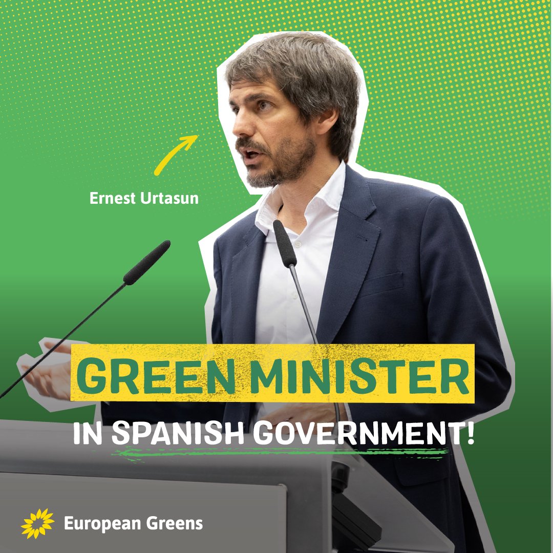 🇪🇸Congratulations to our Green MEP @ernesturtasun, who has been appointed Minister for Culture of Spain! He has previously served as MEP, vice-president of the Greens/EFA group and spokesperson of Sumar. ¡Felicidades!