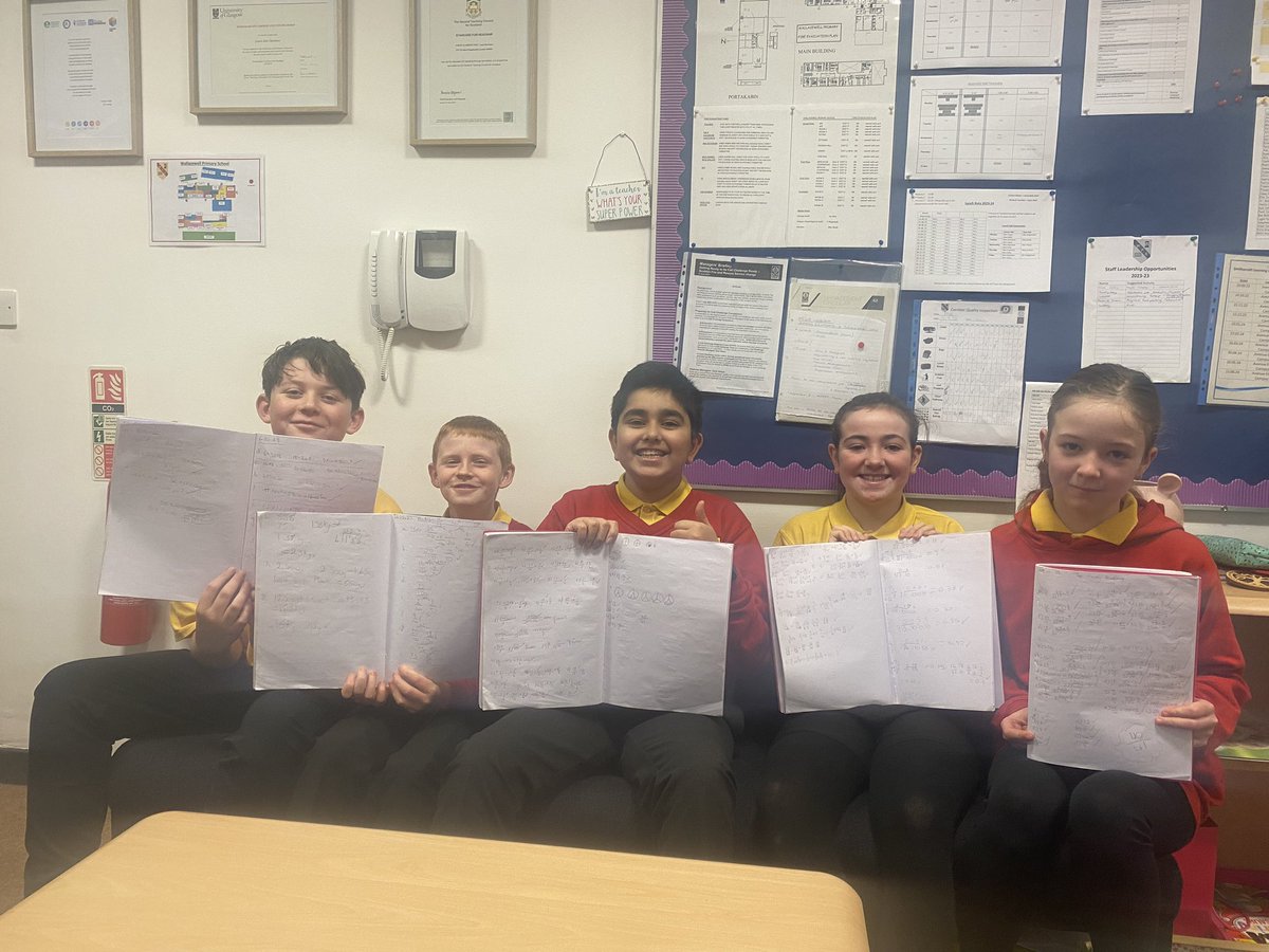 WallacewellPS's tweet photo. Our HT has had a lovely morning in learning conversations with our marvellous Primary 7’s. They have been sharing their proud learning moments in maths/numeracy ➖🧮➕#alwayslearning #leadershipoflearning #pupilvoice @MissD_HT https://t.co/1nZ5QmXw2g
