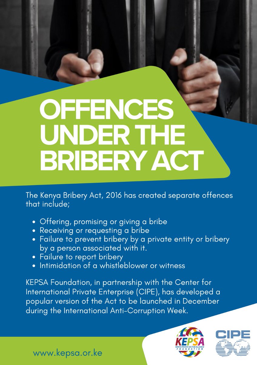 Are you familiar with the offences under the Bribery Act?
<a href="/EACCKenya/">EACC</a> 
@CIPEKenya