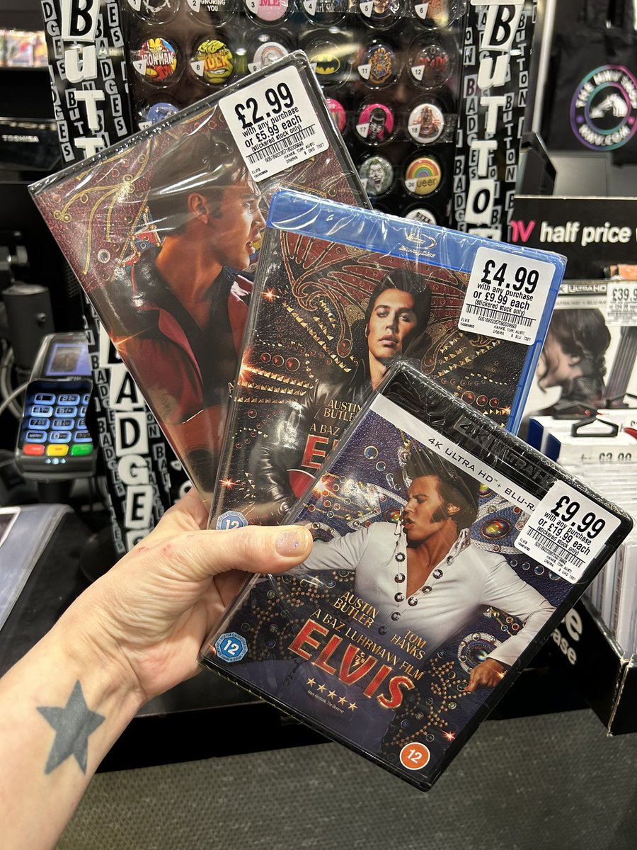 That’s the #Elvis movie for only £2.99 on dvd, £4.99 on bluray and £9.99 on 4K. Thank you very much! #austinbutler #TomHanks