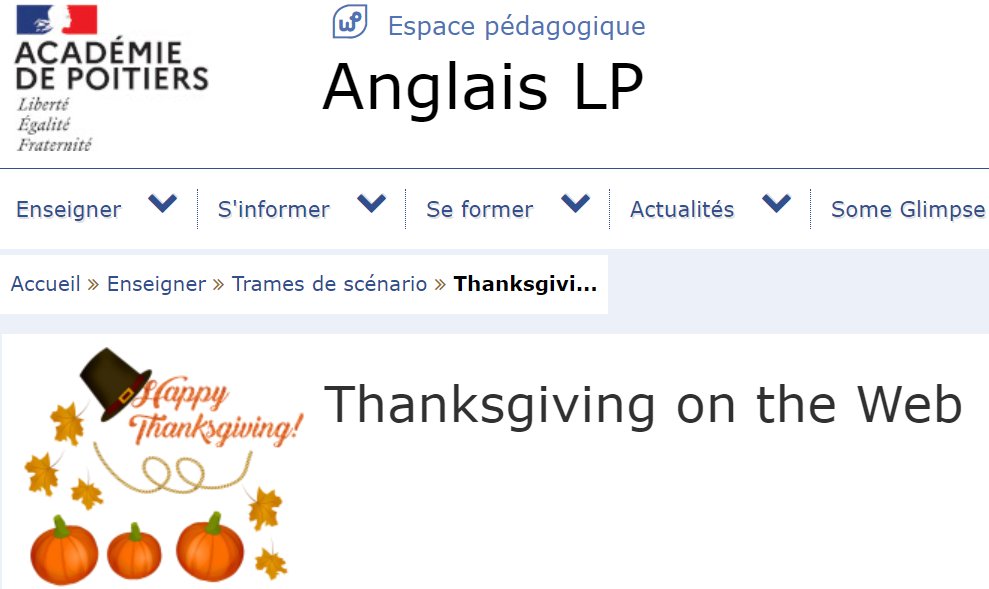 A l’occasion de Thanksgiving 🇺🇸 🦃qui aura lieu ce jeudi, l’<a href="/acpoitiers/">Académie de Poitiers</a> propose une série de ressources intitulées « Thanksgiving on the Web » ➡️ ww2.ac-poitiers.fr/anglais_lp/spi…