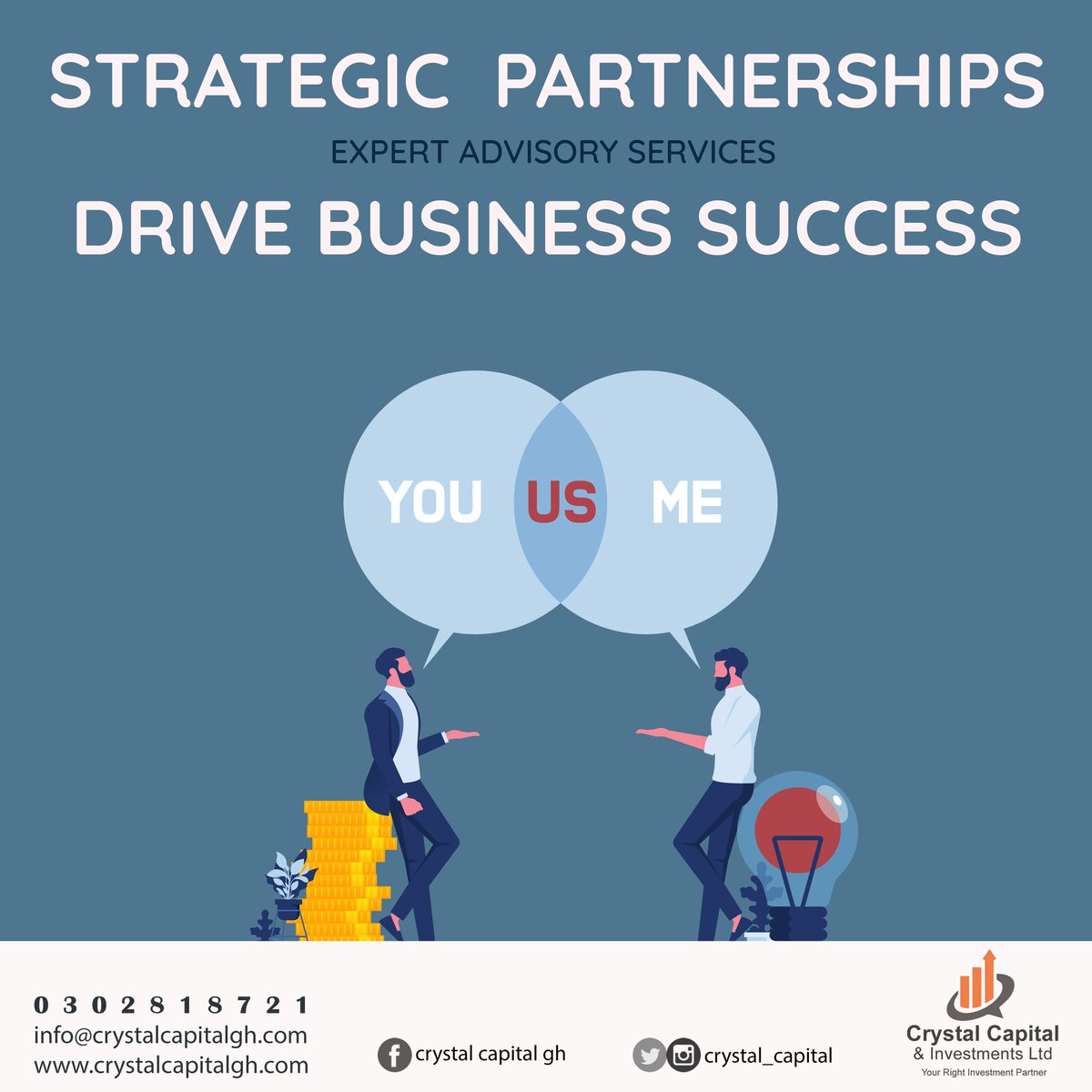 Crystal_Capital's tweet photo. We remain your right partner for business success!
Book an appointment with us today!
#BeMoneyWise #Money #Invest
#Rightpartner #Crystalcapital 
#AskUsHow  0302788467/0501447727 https://t.co/PuNdkNU9zZ