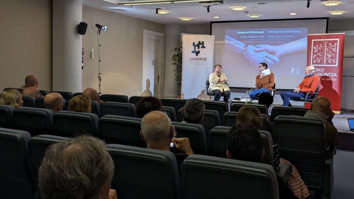 ei_sev's tweet photo. Hoy se debate sobre Inteligencia Artificial en #Gasteiz con Arantza Díaz de Ilarraza y @HBustince . moderado por @IgnacioArganda
@jakiunde
#AsmoztaJakitez #RIEV https://t.co/vFtcM3rMTA