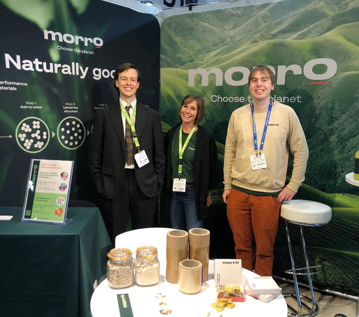 morroearth's tweet photo. Last week, the Xampla team had a brilliant time at the Plant Based World Expo Europe.

If you would like to discover more about Morro Nutri and Morro Edible Film, feel free to contact us at hello@xampla.com.

#PBWE23 #PlantBased #PlantBasedPackaging #SustainablePackaging https://t.co/ZQJgtOJaHl