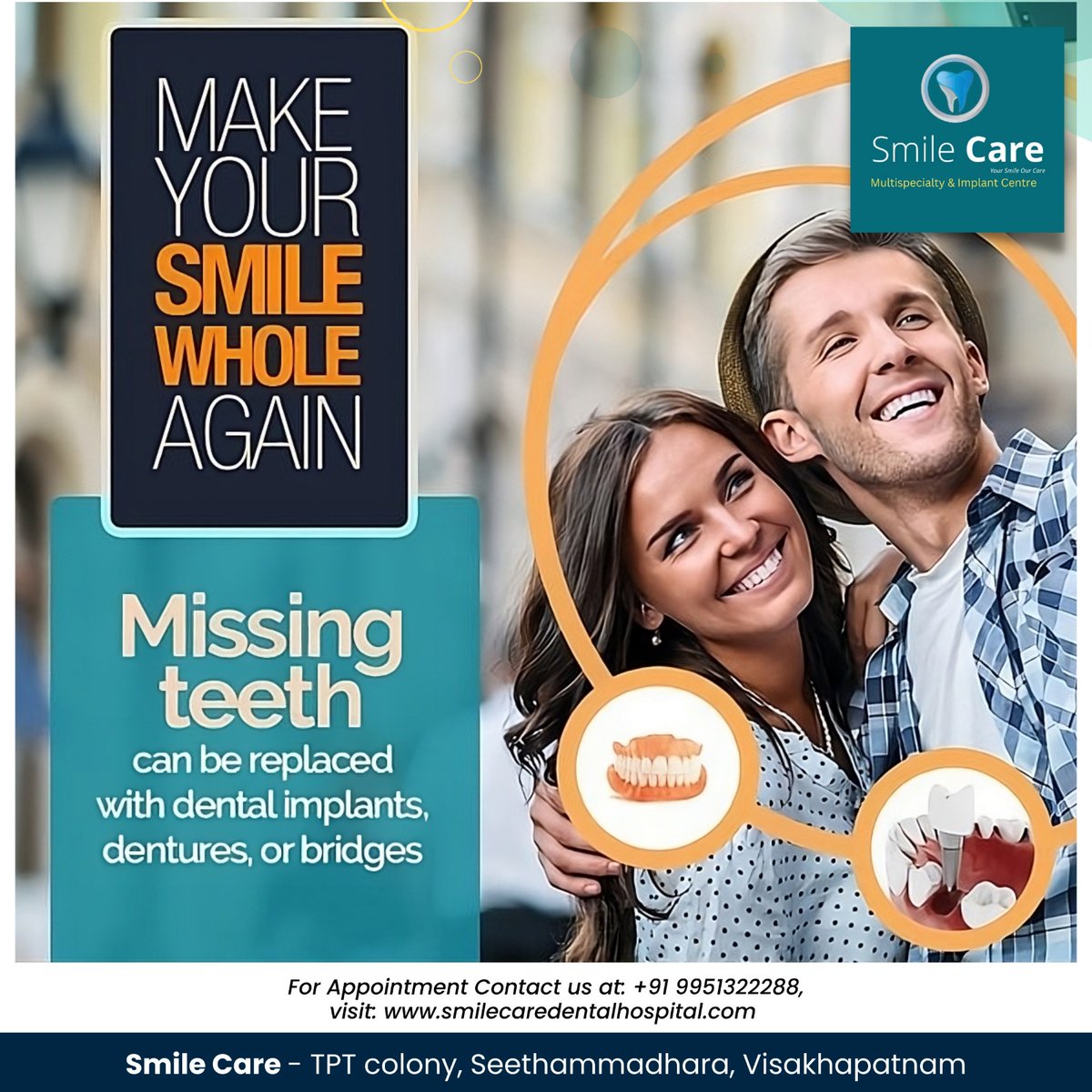 SmileCareDenta8's tweet photo. πβ¨ Make your smile whole again! Missing teeth can be replaced with dental implants, dentures, or bridges. Restore your smile confidently!
π Contact us at +91 9951322288 for appointments
#SmileRestoration #DentalImplants #Dentures #Bridges #CompleteSmile #OralHealth https://t.co/NF5u3xVY2z