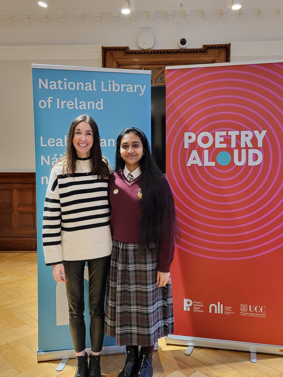 Well done to student Sarah Panakal, who represented @scoildara today with a poem by Nithy Kasa in the semi-finals of the #poetryaloud competition today in @NLIreland #scoildarashinealight #poetrylovers @poetryireland #poetry