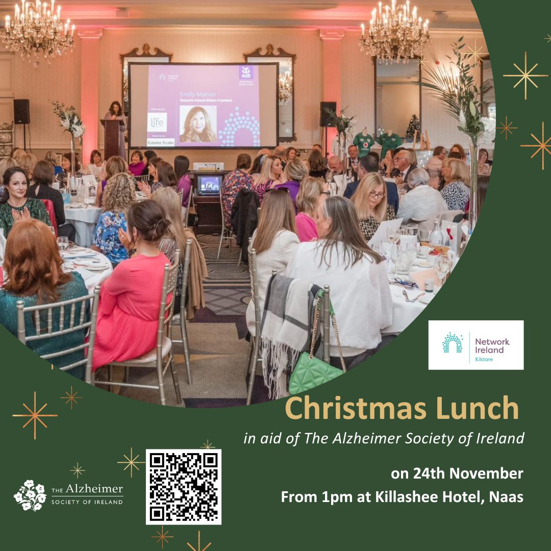 On Friday, 24th November, <a href="/NetworkKildare/">Network Kildare</a> Branch is hosting a Christmas Lunch at <a href="/killasheehotel/">Killashee</a> from 1pm in aid of the ASI.  

We welcome you to join us and enjoy a drinks reception, 3-course lunch with wine, prizes, diamond raffle and entertainment! 🍷🎁 It's a celebration with