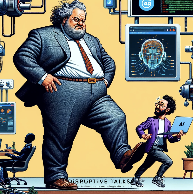 DisruptiveTalks's tweet photo. Quando #BigTech insegue aziende e dipendenti tech dell'#AI... Il rapporto #OpenAI / #Microsoft in un #meme by Disruptive Talks #Italia https://t.co/F7Z0eTfAZL