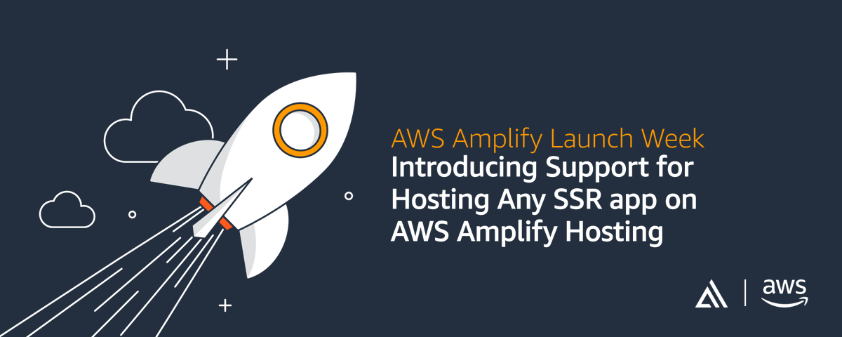 AWSAmplify's tweet photo. 🚀 It’s day four of launch week!🚀

We’re excited to announce support for deployment of any SSR framework on AWS Amplify Hosting.

We’ve built a deployment specification that opens up Amplify Hosting’s compute capabilities to all frameworks!

Learn more

https://t.co/Q2egcr3PXc https://t.co/GoRBGUmrQU