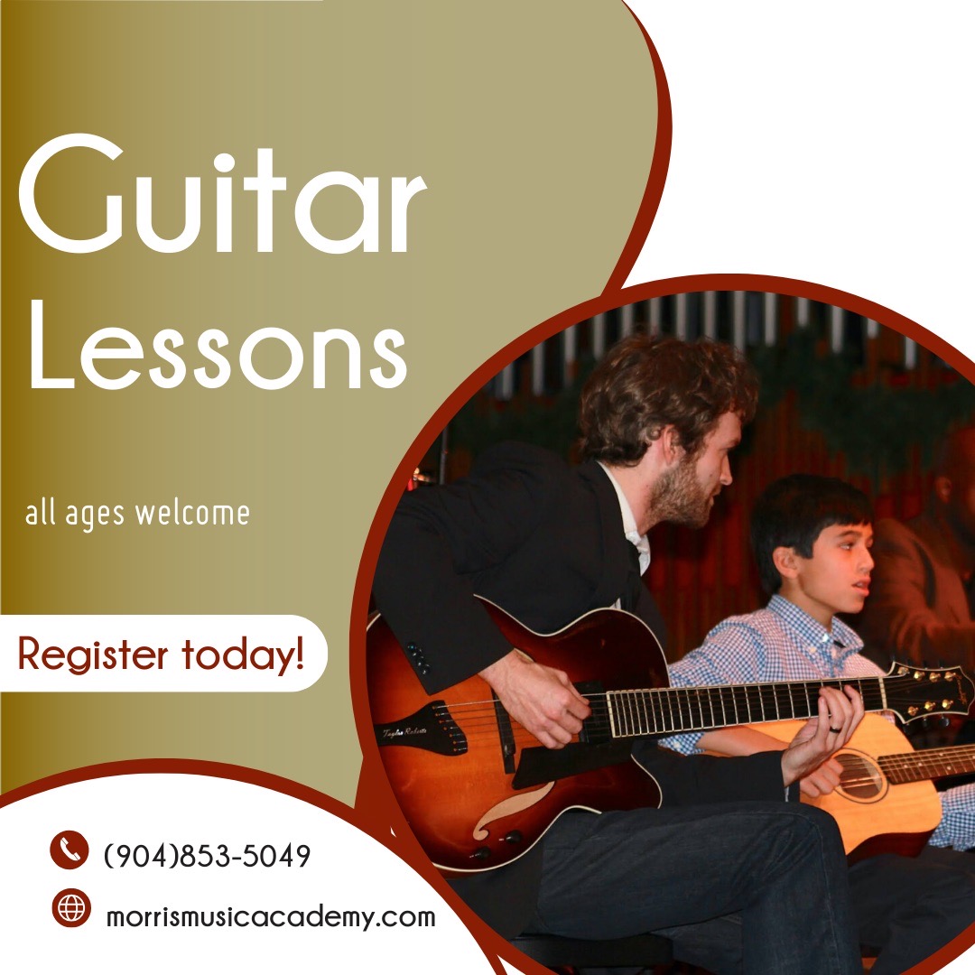morrisacademy's tweet photo. 🎸🌟 Dive into the joy of guitar magic at Morris Music Academy in Jacksonville, FL! 🎶✨

��� Our lessons are a delightful mix of learning and fun, designed for all ages and skill levels.
📆 Register today at https://t.co/pJ4riaJAu9 and let the musical excitement begin! 🎵🎸 https://t.co/ZZZ59AliWW