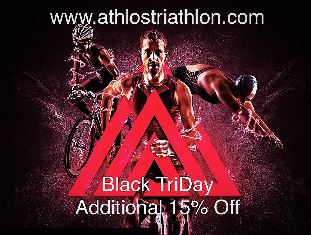 Black TriDay! 
An extra 15% Off all orders until 26th November. 
Use promo code “TriDay10” at checkout. 
athlostriathlon.com

#BlackFriday #triathlon #swimbikerun