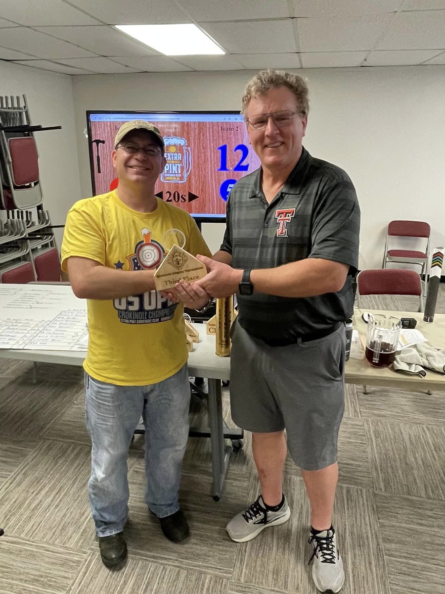 ExtraPintDallas's tweet image. Photos from this weekend’s action at the 2023 EPCC Houston KofC Singles Tournament.
Pool C winner Toni Broussard
Pool B winner Rod Nicholson
3rd place Josh Molloy
2nd place Justin Frerich
1st place Mark McCleary
Over $500 was raised for charity
#crokinole