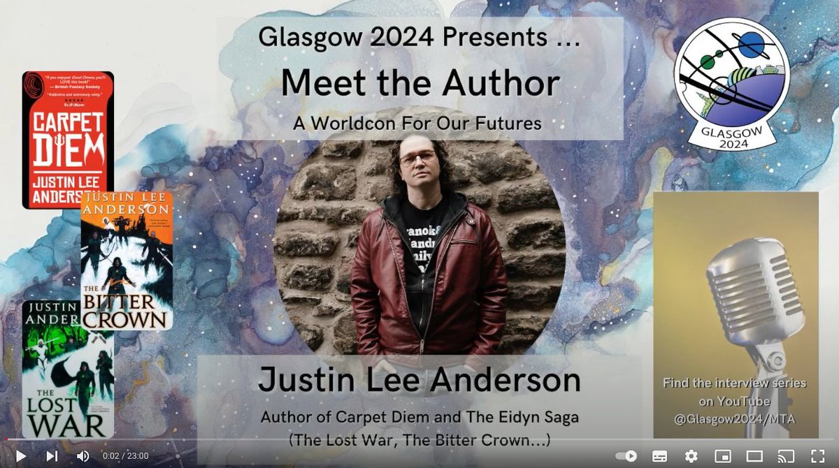 Shared this before but I think it fell foul of the l1nk police. So if you missed it, here's me chatting life, the universe and ice cream with @ROBINSKl at @fantasycon in September for @Glasgowin2024. (l1nk in 1st comment.)