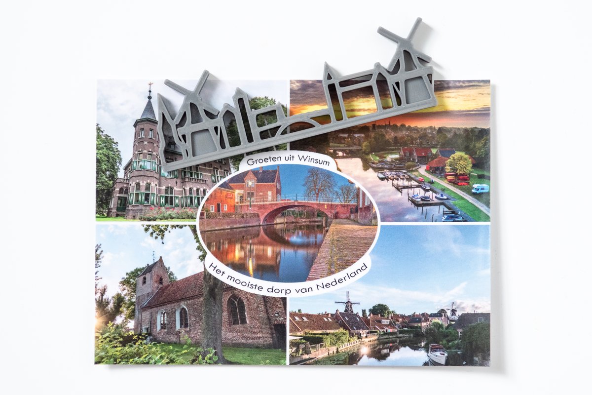 NIEUW! Skyline Winsum Magneet Het perfecte cadeau voor Sinterklaas/Kerst of gewoon voor jezelf! tinyurl.com/winsummagneet #winsum #mooistedorp #groningen #hethogeland #hogeland