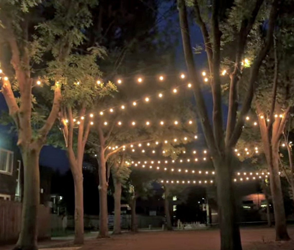Ray Molony (@raymolony) on Twitter photo Experimental lighting on London’s Brandon Estate is proving a hit. Floodlights have been replaced with festoon lights. Join Elettra Bordonaro of Light Follows Behaviour at <a href="/FutureScapeUK/">FutureScape Event</a> 2023 tomorrow to discuss this and other landscape light projects. London ExCel, 21 & 22 Nov Experimental lighting on London’s Brandon Estate is proving a hit. Floodlights have been replaced with festoon lights. Join Elettra Bordonaro of Light Follows Behaviour at <a href="/FutureScapeUK/">FutureScape Event</a> 2023 tomorrow to discuss this and other landscape light projects. London ExCel, 21 & 22 Nov