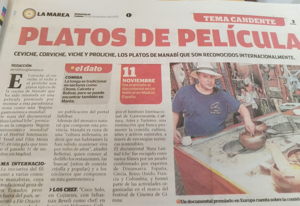 alexismier's tweet photo. Hola @LaMareaec @eldiarioec.
Muy buen reportaje gastronómico de #Manabí.
Me llamó la atención el nombre usado en esta publicación: "proliche". Si es la golosina manabita elaborada con dulce de leche muchos la conocemos desde siempre como "troliche". 
Vale aclarar el nombre 👍🏻. https://t.co/ATETea9q07
