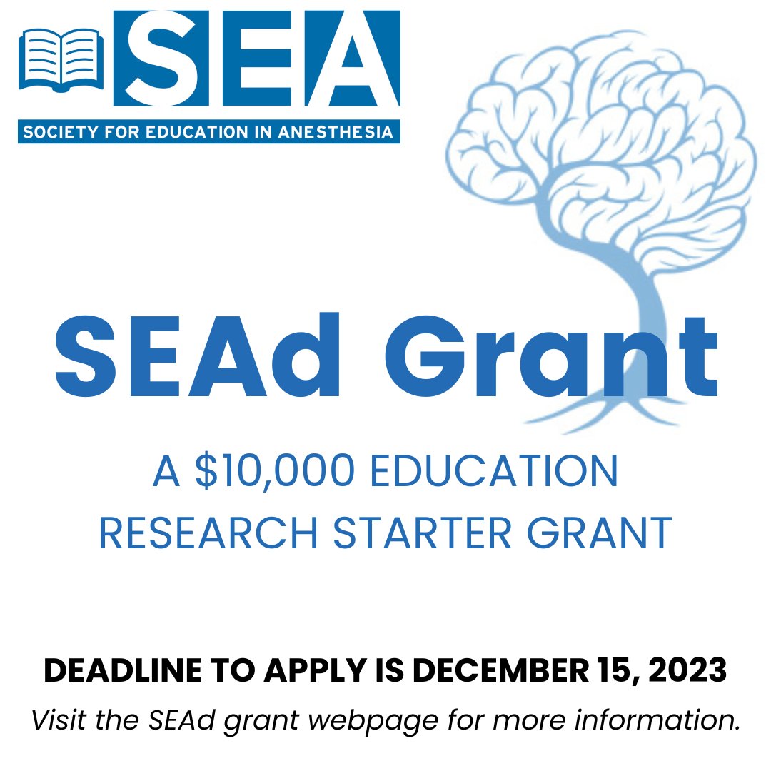 SEA is offering a $10,000 starter grant for faculty members. If you're an aspiring researcher without prior funding, this is your chance! Deadline to apply is December 15, 2023. Visit the SEAd grant webpage for details: tinyurl.com/4zvzk5xn