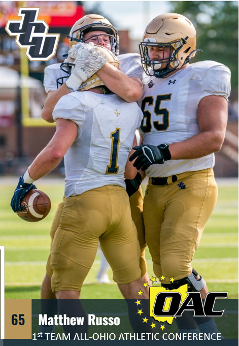 DepewFootball's tweet photo. HUGE Shout out to our guy  @Matthew62381565 For being name 1st Team ALL CONFERENCE for @JCUFootball !!!! Way to represent the 14043 Big Man! https://t.co/jKCXSALlhS