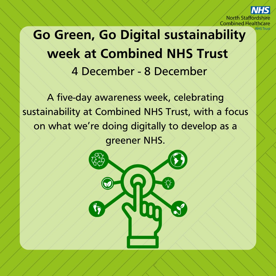 We are excited to announce our upcoming Go Green, Go Digital sustainability awareness week from 4 – 8 December, a partnership between the Sustainability Working Group at the trust and the Digital Transformation team. Watch this space for more details! #GoGreenGoDigitalCombined