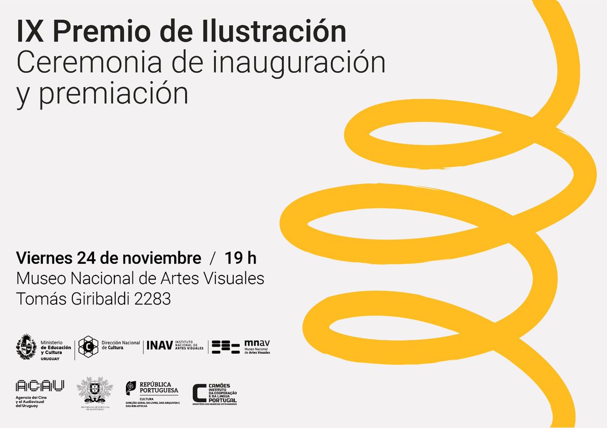 Los invitamos a la Ceremonia de inauguración y premiación del IX Premio de Ilustración.

🗓️Viernes 24 de noviembre 

🕣19 horas 

📍 <a href="/MuseoMNAV/">Museo Nacional MNAV</a> 

¡Los esperamos!

<a href="/CulturaMEC/">Cultura MEC</a> 
<a href="/MEC_Uruguay/">Ministerio de Educación y Cultura</a> 

#Ixpremioilustración #inav #mnav