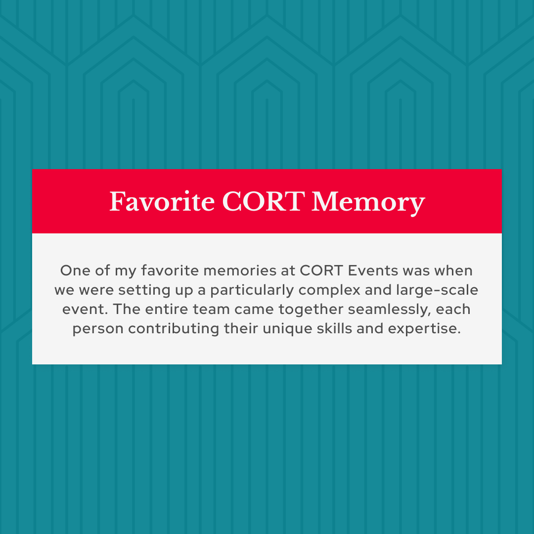 CORTEvents's tweet photo. Meet Crystal Waters, a CORT Events District Service Rep hailing from Orlando, FL and coming up on seven years with CORT Events! Let's explore what ignited Crystal's passion for events. 👇 https://t.co/X9pfKx8k0g
