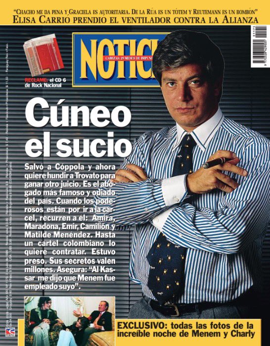 Tapa de <a href="/noticiasrevista/">Revista Noticias</a> de julio de 1999. El nuevo ministro de Justicia.