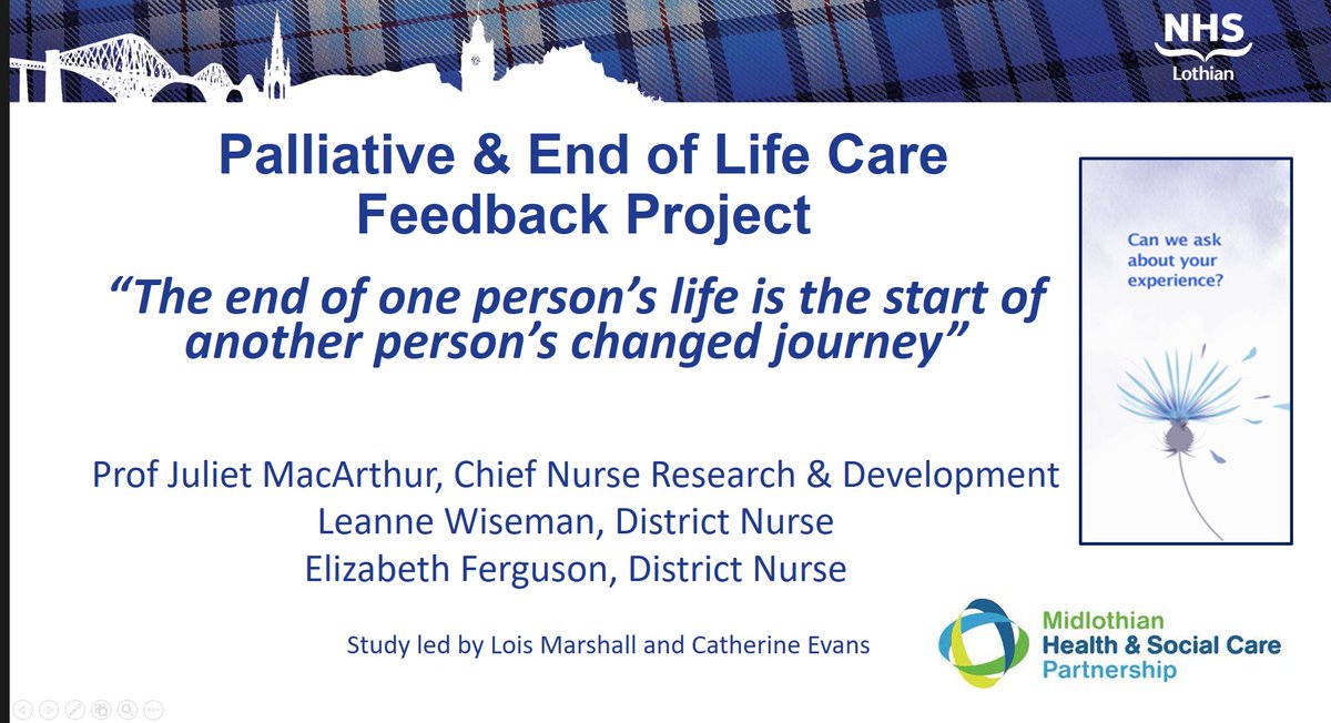 Privilege to work with District & Community Hospital Nurses @MidlothianHSCP exploring families' experiences palliative & end of life care - how nurses enable a 'good death'. Relationships; choice; help when & where needed; specialist advice. Read here: shorturl.at/bmoT6