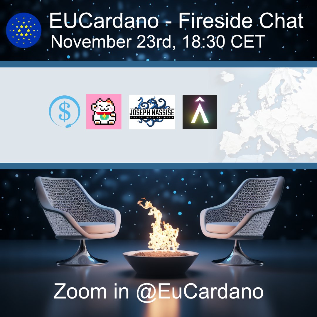 EuCardano's tweet image. 1/n #SaveTheDate &amp;amp; #RT!

The next EU Fireside Chat is on Nov 23rd, 18:30 CET Learn more about #ADA decentralized and why a good #narative changes everything!❤️

Meet the leading voices of
@MehenOfficial
@pudgytoken
@Jnassise
@atrium_lab

🌱#Cardano! #CardanoCommunity we are on 🔥