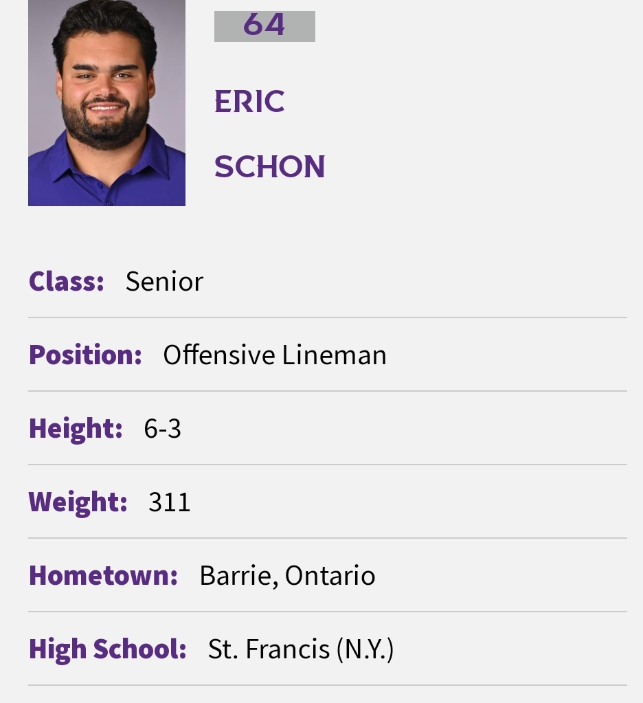 Holy Cross OL Eric Schon entered the portal as a grad transfer; the All-Conference performer started the final 24 games with the Crusaders @Ericsf92