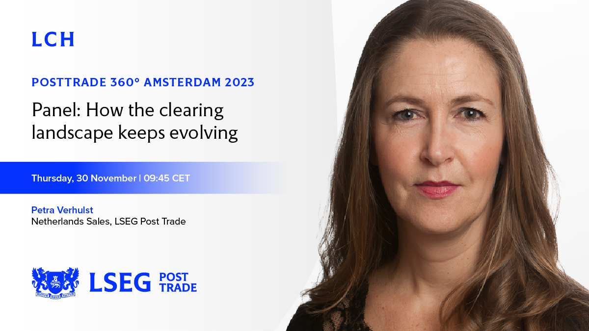 How is the Dutch #clearing landscape developing? How does this benefit buy-side participants? Find out with #LSEG Post Trade’s Petra Verhulst in the ‘How the clearing landscape keeps evolving’ panel at #PostTrade360 Amsterdam, on 30 November at 09:45 CET. bit.ly/3sGgTqQ
