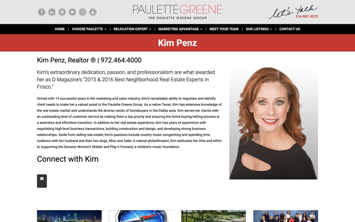 PGreeneGroup's tweet photo. Excited for this holiday week and pleased to start it by celebrating the fabulous Kim Penz! https://t.co/wNfJ0XXTYR #realestate #DFW https://t.co/jPVzgHXNBp