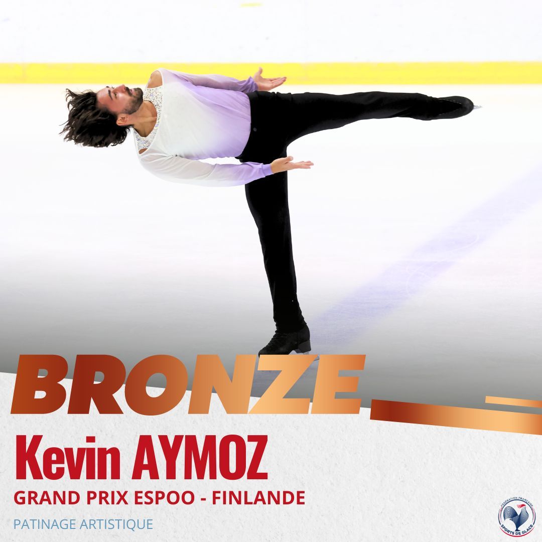 ffsportsdeglace's tweet photo. 🥉 Kevin Aymoz remporte la médaille de bronze pour son 2ème Grand Prix de la saison !
#ISUGP #GPFigureSkating #isu #figureskating https://t.co/2RBpgarxCM