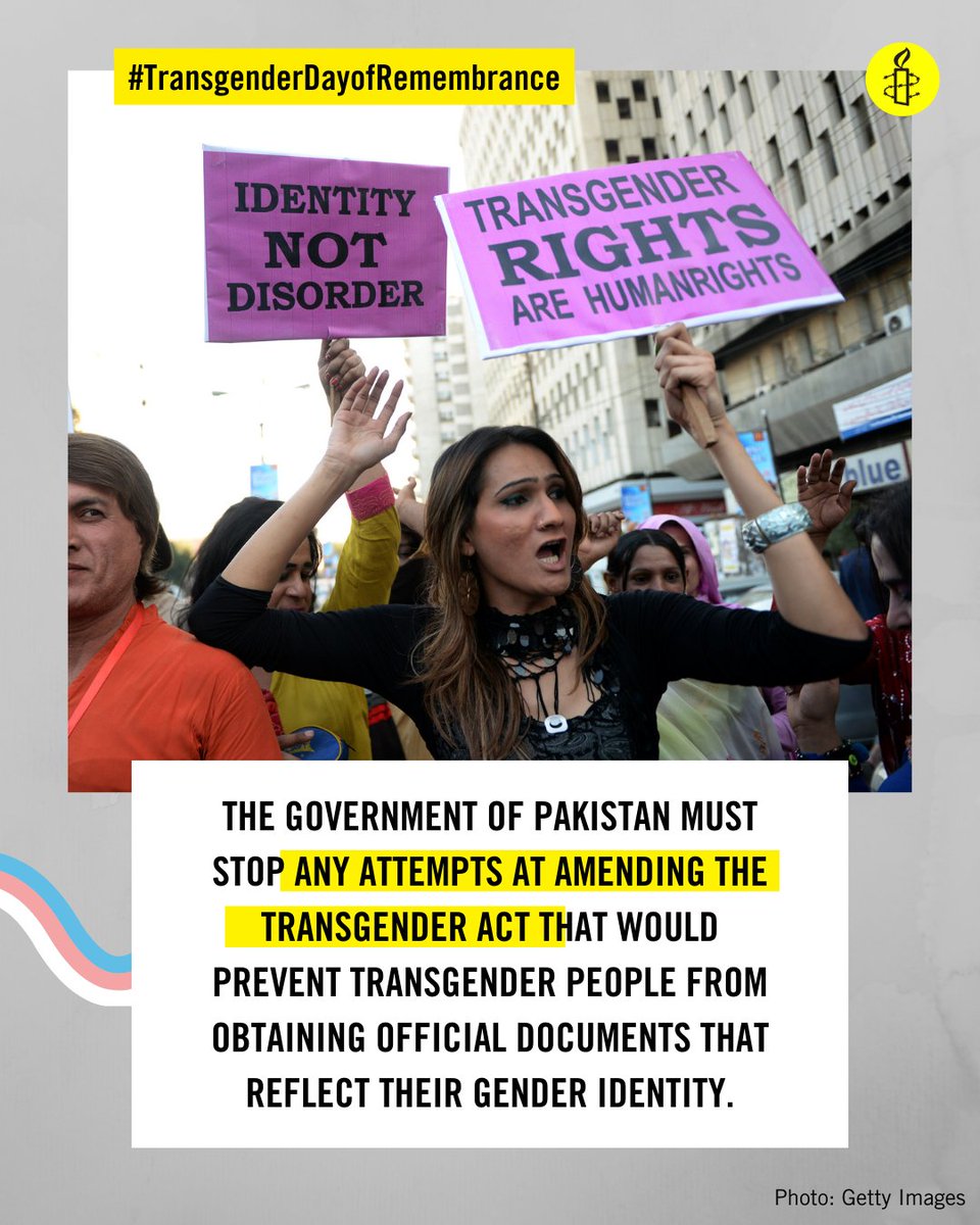 Amnesty International South Asia, Regional Office (@amnestysasia) on Twitter photo 🇵🇰Pakistan: This #TransgenderDayofRemembrance Amnesty International calls on the Government of Pakistan (<a href="/GovtofPakistan/">Government of Pakistan</a>) to take measures to protect the transgender community from all forms of gender-based violence and discrimination and ensure impartial investigations are held 🇵🇰Pakistan: This #TransgenderDayofRemembrance Amnesty International calls on the Government of Pakistan (<a href="/GovtofPakistan/">Government of Pakistan</a>) to take measures to protect the transgender community from all forms of gender-based violence and discrimination and ensure impartial investigations are held