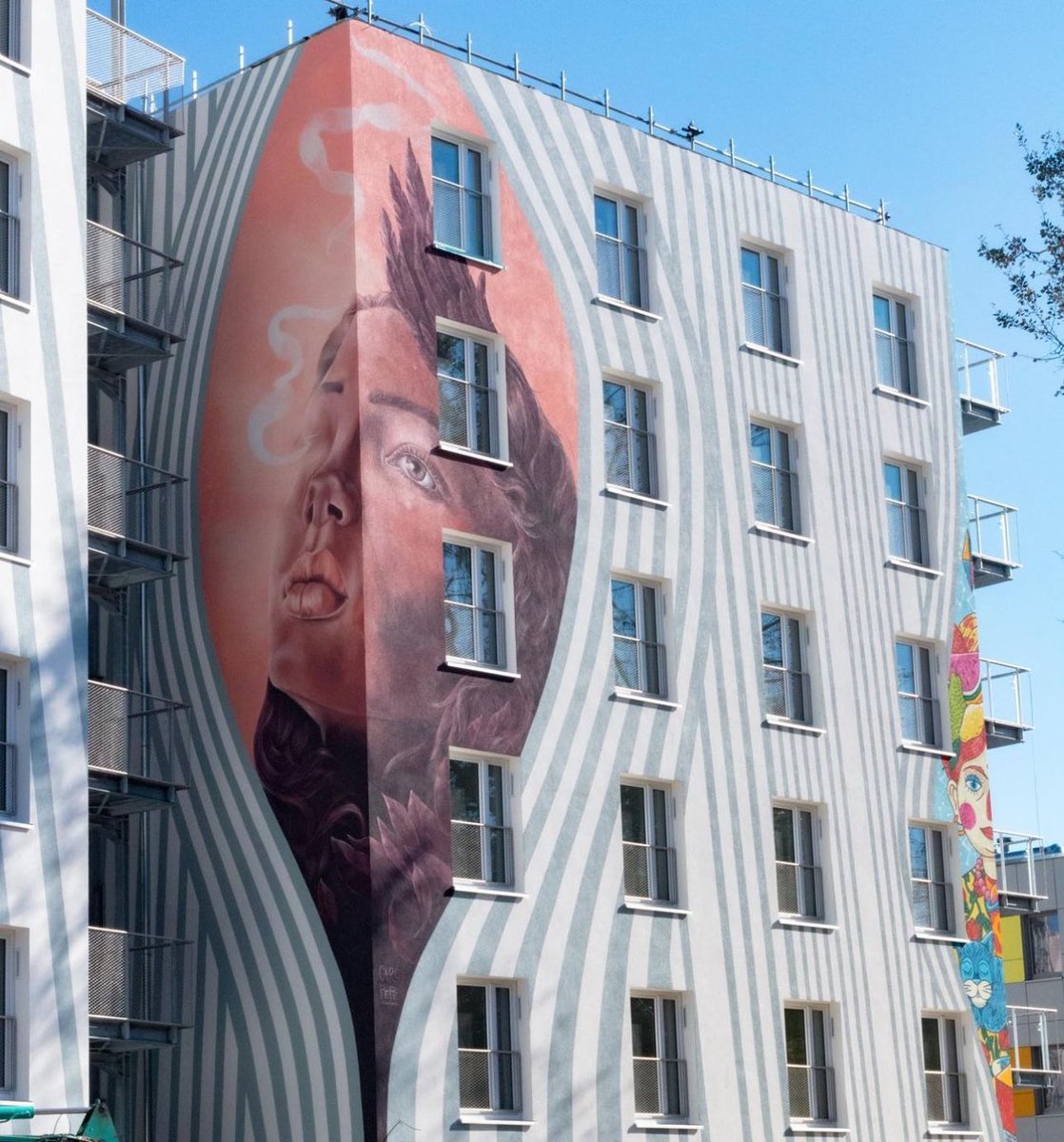GM 

What do you think of this one?

We love it! This is a piece by our friend Caro Pepe as part of a student house project in Berlin.