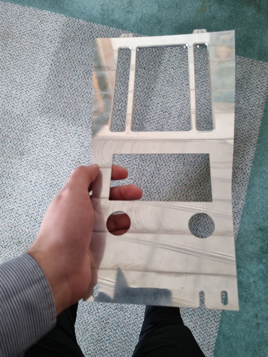 Automotive center console, manufactured from a single billet of aluminium 6082-T6 and then powder coated Gun metal grey. 👌 have a great evening all. hashtag#automotive