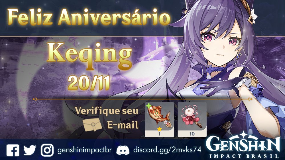 genshinimpactbr's tweet photo. Viajantes! hoje é um dia especial para a Yuheng dos Qixing
Feliz aniversário, #Keqing! não deixem de comemorar este dia especial com ela, Viajantes!

#GI #GIBR #GIBrasil #GenshinImpact #HoYoverse #AnimeGame #Mobile #Android #iOs #PS4 #PS5 #PCGame https://t.co/6PJ3M43U5w