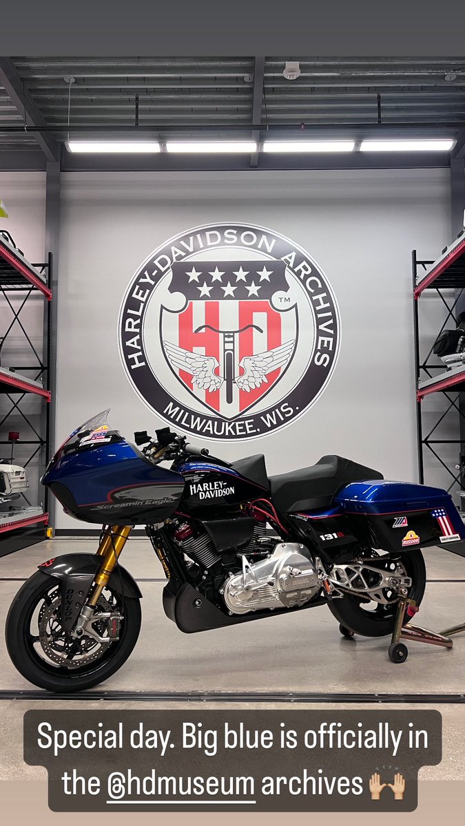 Last week I had the great honor of seeing my 2022 KOTB race bike inducted into the @hdmuseum archives. To have a small hand in the history of @harleydavidson racing is surreal!