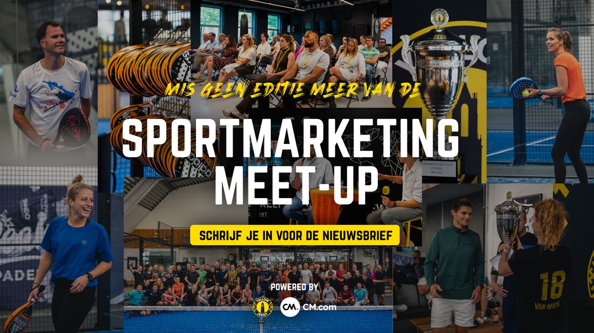 𝙃𝙚𝙗 𝙞𝙠 𝙞𝙚𝙩𝙨 𝙜𝙚𝙢𝙞𝙨𝙩?
Yellow Jersey organiseert meerdere keren per jaar de Sportmarketing Meet-Up. Wil je de volgende edities niet missen en op de hoogte blijven van updates rondom deze events? Schrijf je dan in voor onze nieuwsbrief via cm.to/IAvx1o6. 🫵