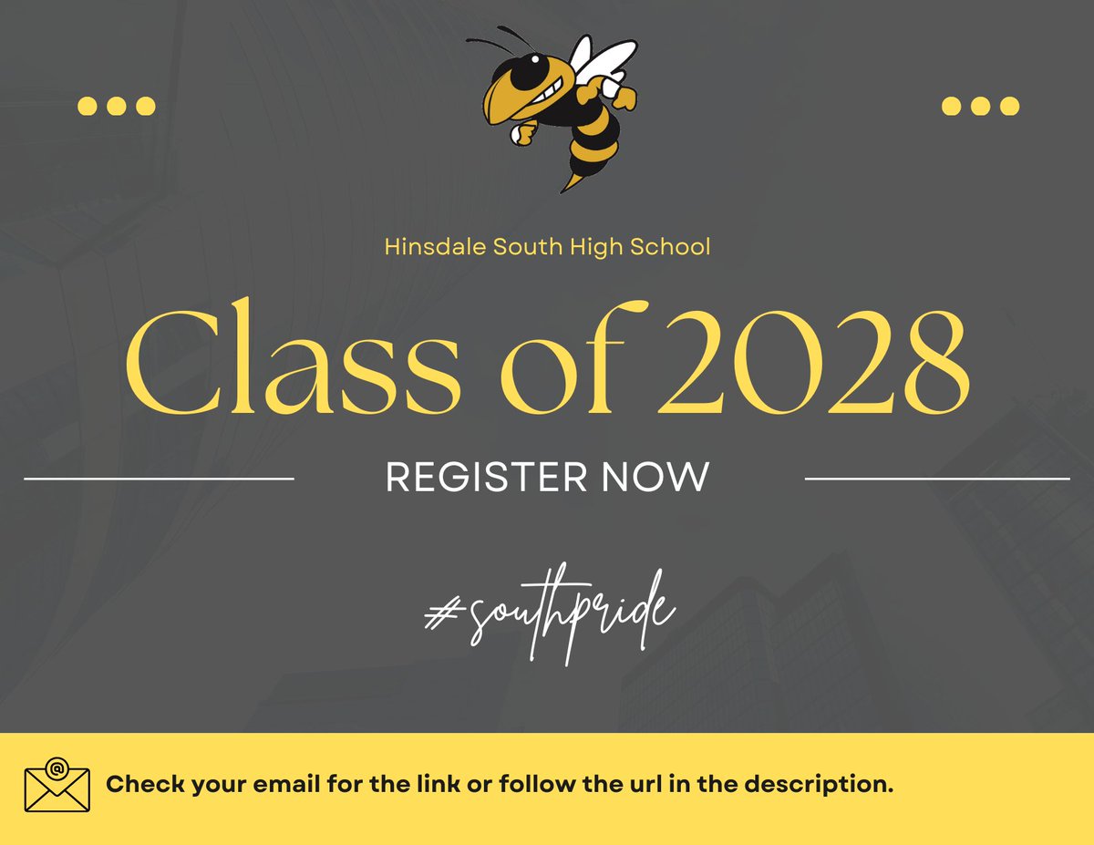 Hinsdale South HS (@hinsdalesouthhs) on Twitter photo Class of 2028 - submit initial information via hinsdale86.org/for-families/r… to secure your spot at Hinsdale South. Take action now to avoid missing course selection. #southpride
<a href="/Cass63tweets/">Cass School District</a>
<a href="/BRCCSD180/">CCSD180</a>
<a href="/GowerTweet/">Gower School District 62</a>
<a href="/D61EJH/">Eisenhower JHS</a>
<a href="/westview_hills/">Westview Hills</a> Class of 2028 - submit initial information via hinsdale86.org/for-families/r… to secure your spot at Hinsdale South. Take action now to avoid missing course selection. #southpride
<a href="/Cass63tweets/">Cass School District</a>
<a href="/BRCCSD180/">CCSD180</a>
<a href="/GowerTweet/">Gower School District 62</a>
<a href="/D61EJH/">Eisenhower JHS</a>
<a href="/westview_hills/">Westview Hills</a>
