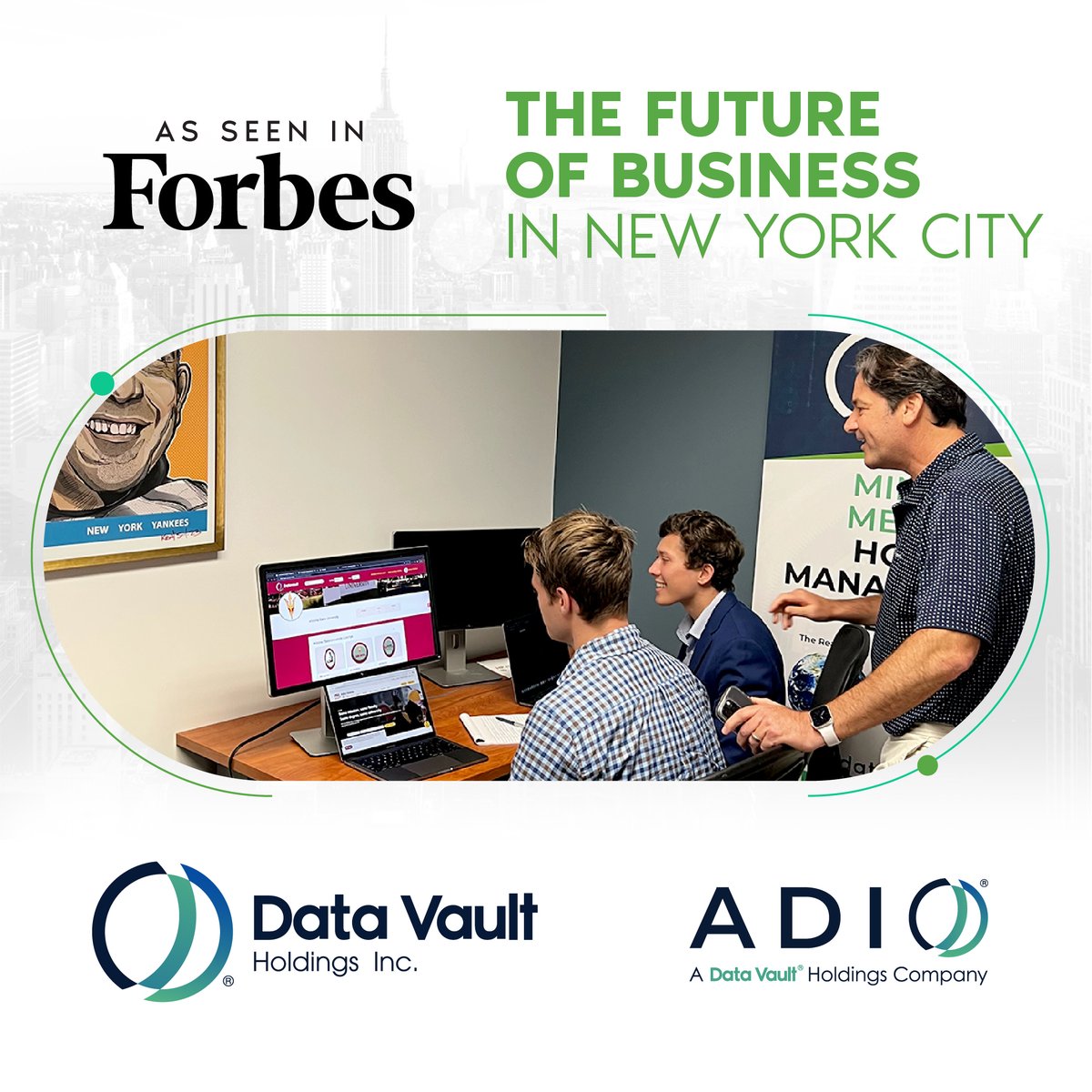 the_datavault's tweet image. Thank you @Forbes mag for featuring Data Vault® Holdings and its revolutionary cloud-based, blockchain-powered Datavault® platform using innovative Web 3.0 technology to anchor physical, real-world objects to the blockchain network using Data Vault’s patented ADIO® technology.