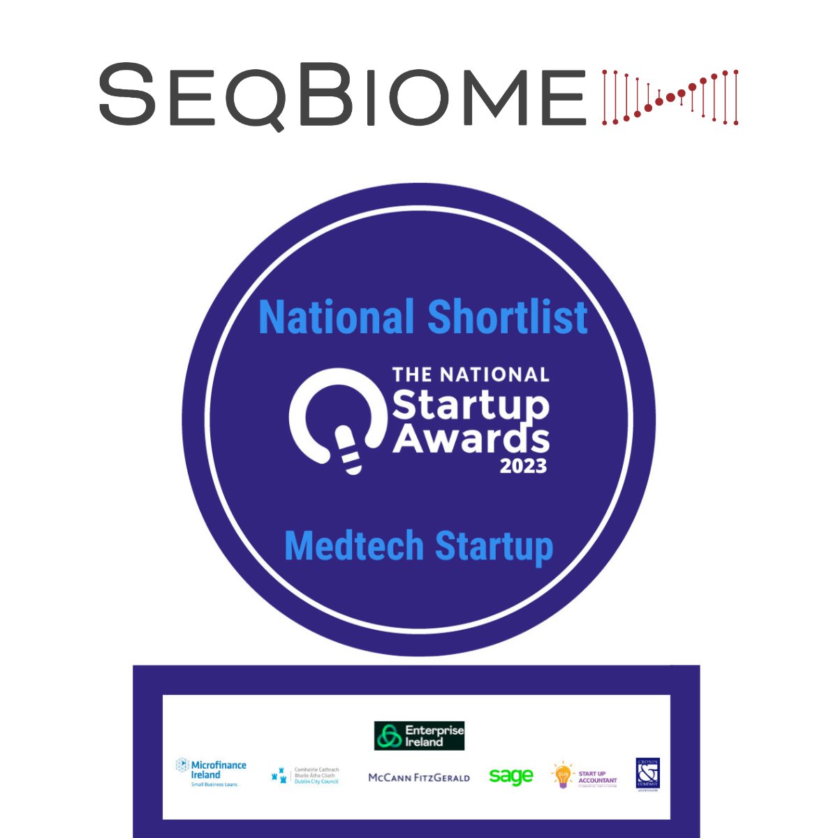 We are delighted to be shortlisted for the MedTech Start-up Award at the #nationalstartupawards2023. This is a testament to our great team who have already achieved incredible success in such a short time. #microbiomeresearch #microbiota #guthealth