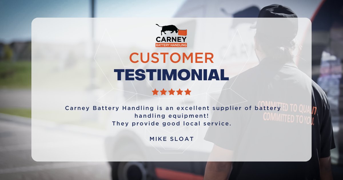 Carney® has a wide network of sales and service experts which allows us to offer global support with a local touch. Here's what Mike Sloat had to say about our products and services. 

#carneybatteryhandling #testimonial #customersatisfaction #batteryhandling