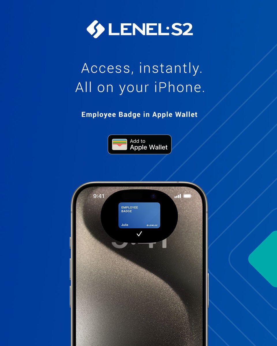 Access, instantly. All on your iPhone.
 
We’re happy to announce that LenelS2 now supports employee badge in Apple Wallet within our BlueDiamond experience. Click here to learn more: lenels2.com/en/news/articl…