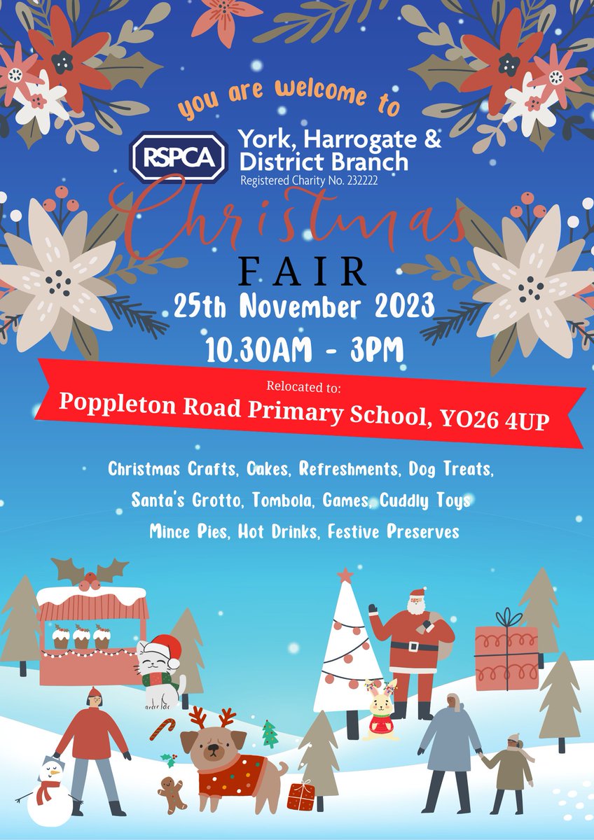 Unfortunately we are having to relocate our Christmas Fair this Saturday!
The wonderful folks at Poppleton Road Primary School have let us use their Playground. So we're only moving a little way down the road, so you can expect all the regular fair activities.