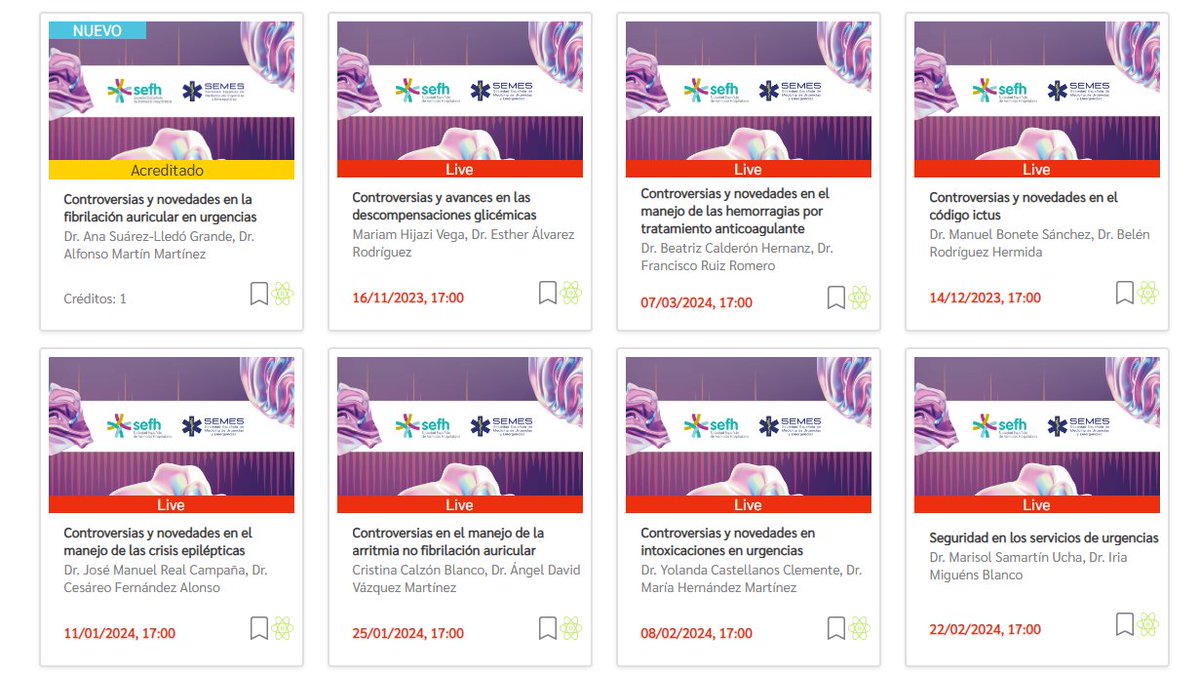 Mañana nueva sesión de Píldoras de Farmacoterapia en Urgencias <a href="/SEMES_/">SEMES</a> <a href="/sefh_/">S.E.F.H</a> <a href="/red_faster/">RedFastER</a>

🎓Controversias y novedades en el manejo hemorragias por tratamiento anticoagulante
📍jueves 7 marzo, 17h
🔗web.xpeer.app/web/es/users/l…

Recuerda: se puede acceder también a sesiones anteriores