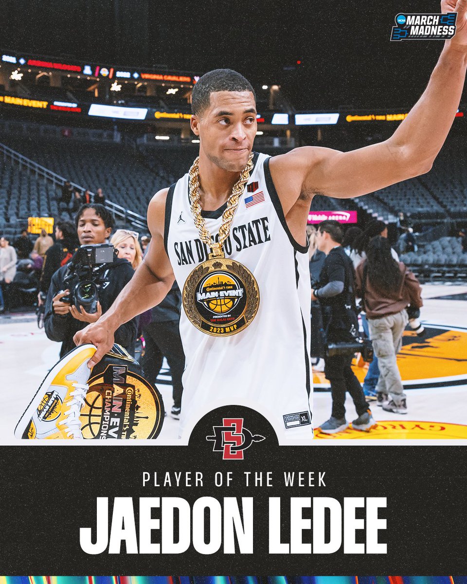 MarchMadnessMBB's tweet photo. Weekly Awards from @TheAndyKatz 🏆

Team of the Week: Marquette
Player of the Week: Jaedon LeDee https://t.co/atccvCGr4v